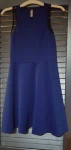 Blue fit and flare dress